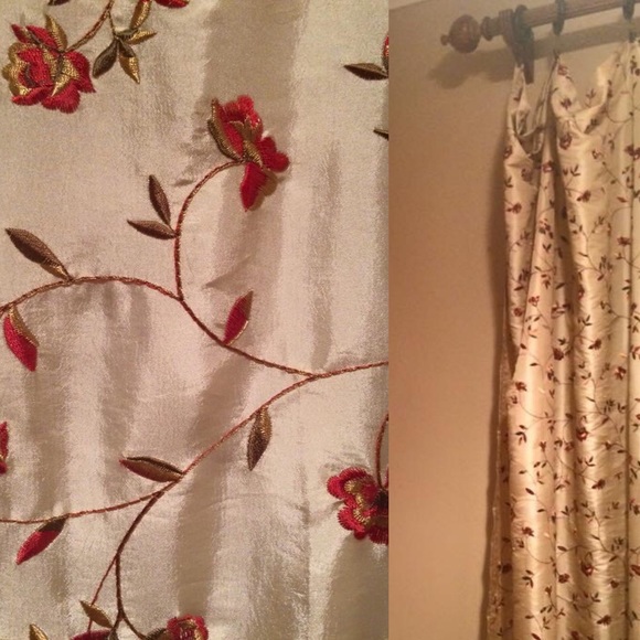 Accents Custom Beigegold Tone Faux Silk Panels Poshmark